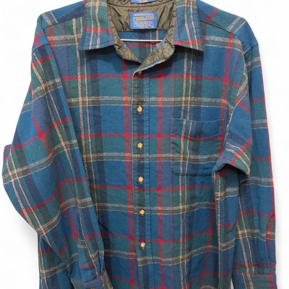 Pendleton Blue Plaid Button-Up Shirt